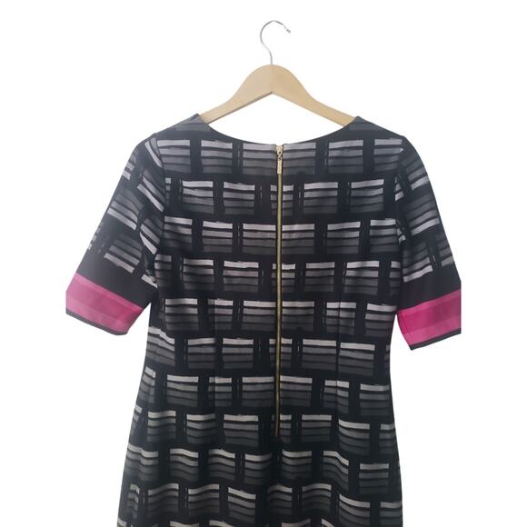 Eliza J Missy Mod Printed Black/Pink Dress Size 6P - Picture 5 of 8